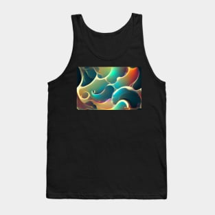 Iridescent Holograms Painted Glass Waves Tank Top